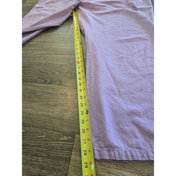Woman Within Lavender Cotton Pants 24W Wide Leg Cropped Plus Size Comfy Chic - Picture 5 of 9